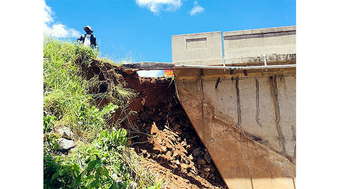 Rains undercut bridge on Beitbridge-Bulawayo highway